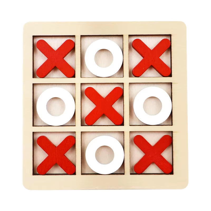 Wooden Tic Tac Toe Puzzle Game for Two Players Interactive Logic & Strategy Board Game Family Party Birthday Boys & Girls Gift