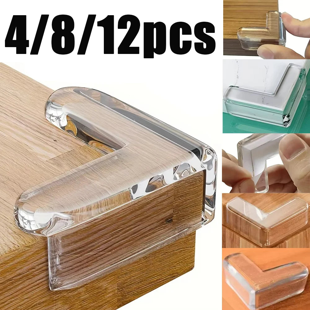 Protect Your Little Ones with Our Transparent Baby Safety Soft Rubber Table Corner Protectors - 4-12 Piece Set