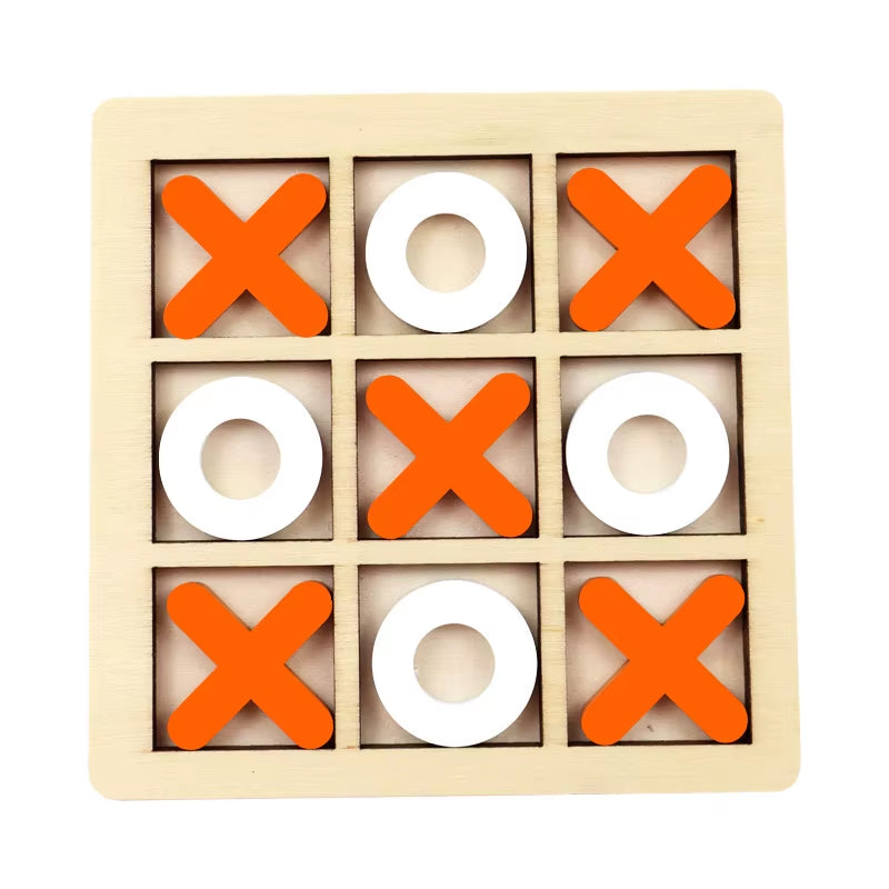 Wooden Tic Tac Toe Puzzle Game for Two Players Interactive Logic & Strategy Board Game Family Party Birthday Boys & Girls Gift