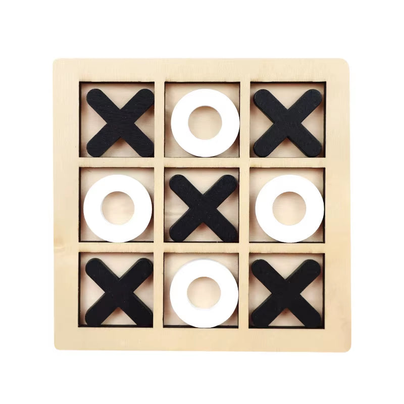 Wooden Tic Tac Toe Puzzle Game for Two Players Interactive Logic & Strategy Board Game Family Party Birthday Boys & Girls Gift