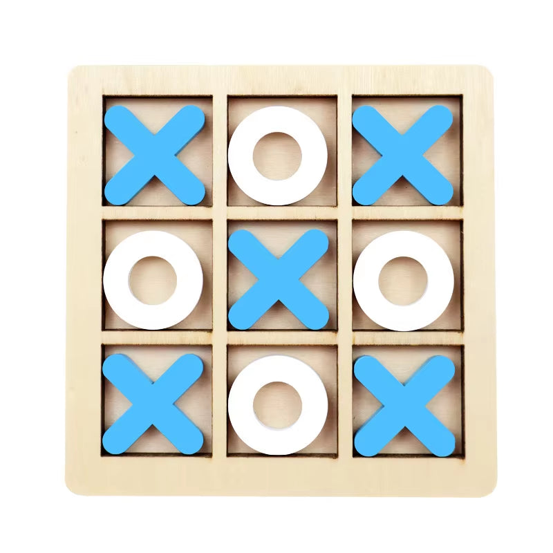 Wooden Tic Tac Toe Puzzle Game for Two Players Interactive Logic & Strategy Board Game Family Party Birthday Boys & Girls Gift